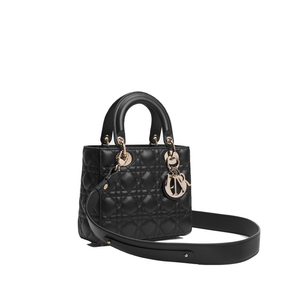 Schwarze Lammleder-Schultertasche Dior