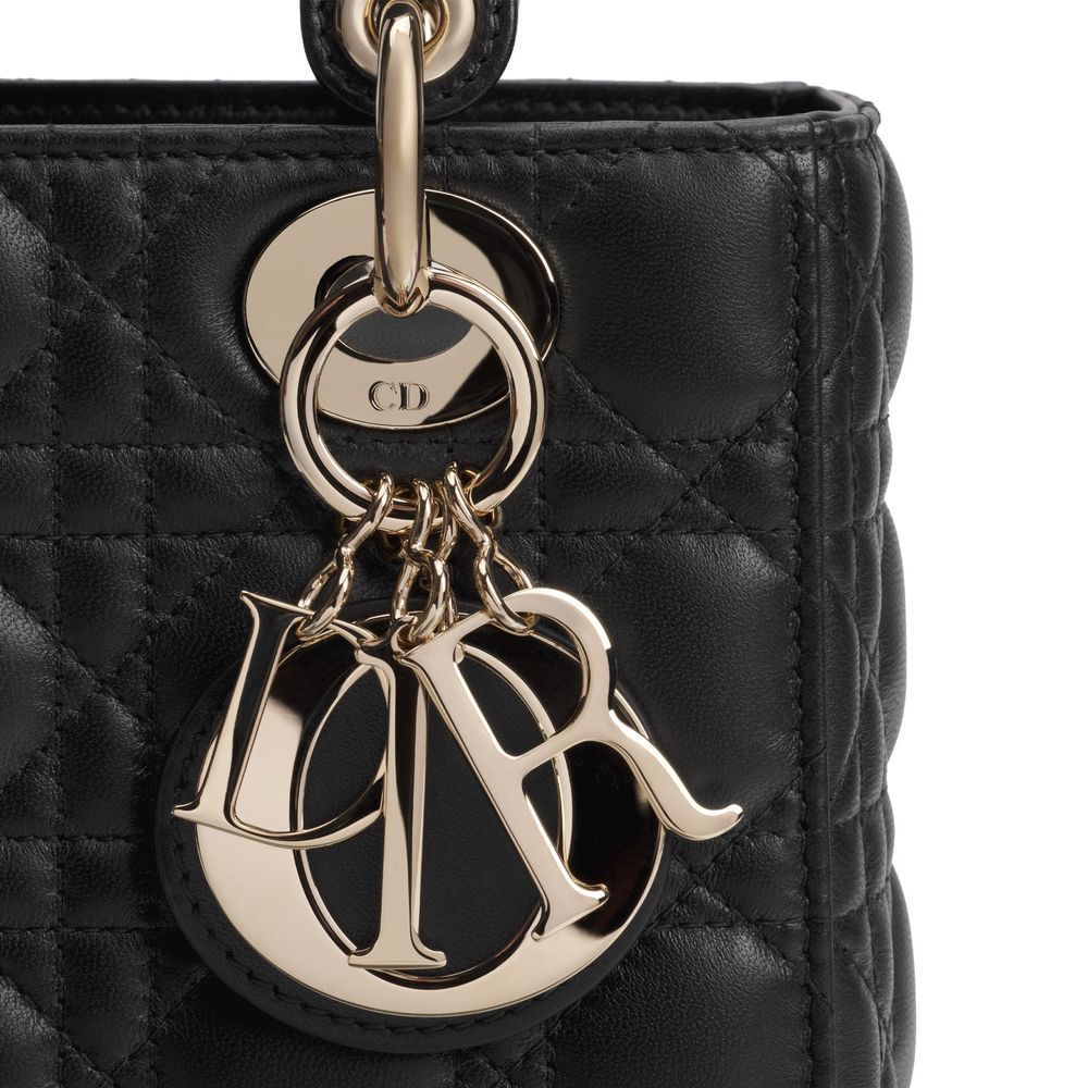 Schwarze Lammleder-Schultertasche Dior