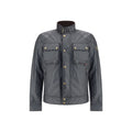 Schwarze Baumwolljacke in voller Länge Belstaff