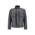 Schwarze Baumwolljacke in voller Länge Belstaff