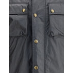Schwarze Baumwolljacke in voller Länge Belstaff