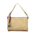 Beige Damen-Handtasche aus Polyurethan mit abnehmbarem Gurt und Fächern Desigual