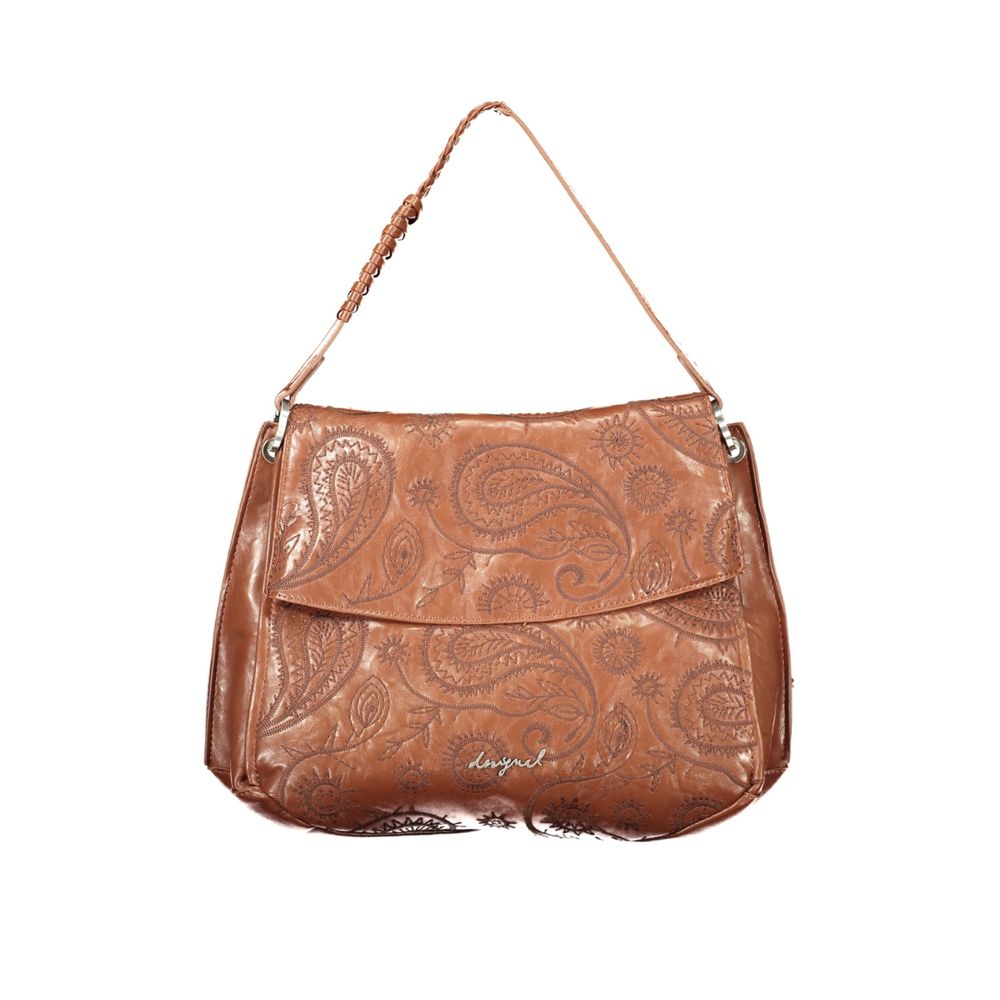 Braune Damenhandtasche aus Polyurethan Desigual