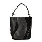 Damen-Tasche aus schwarzem Polyurethan mit Schultergurt und Innentasche Desigual