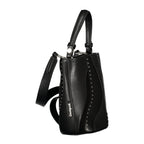 Damen-Tasche aus schwarzem Polyurethan mit Schultergurt und Innentasche Desigual