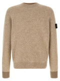 Beige Wollstrickjacke Stone Island