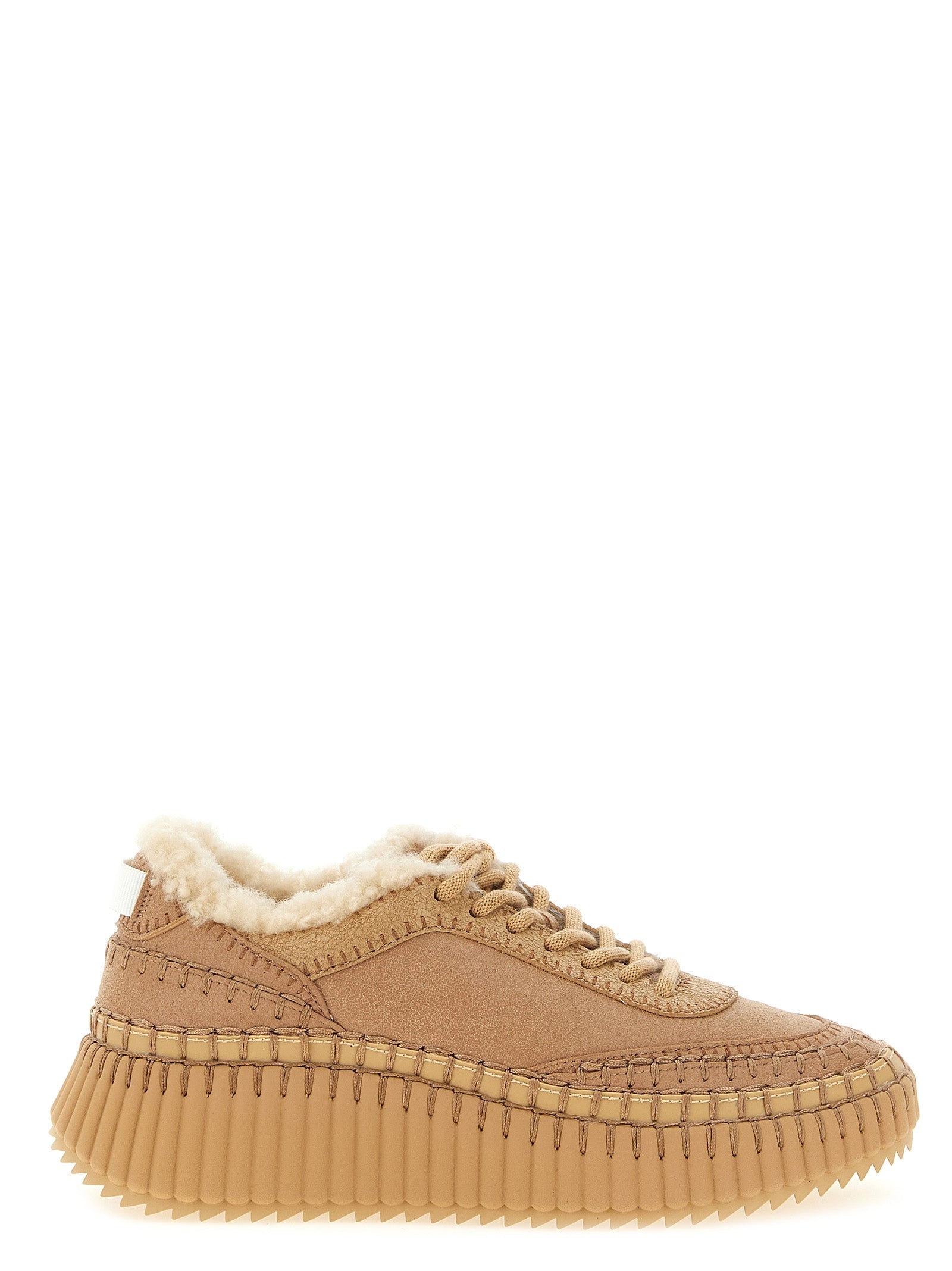 Beige Lammleder Chunky Sneaker Chloé