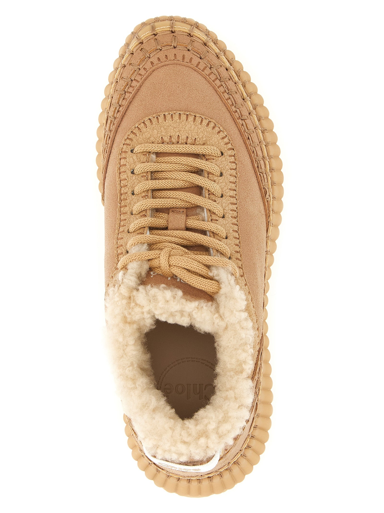 Beige Lammleder Chunky Sneaker Chloé