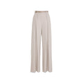 Beige Elastane Casual Pants