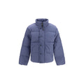 Blaue Jacke aus recyceltem Polyester in voller Länge