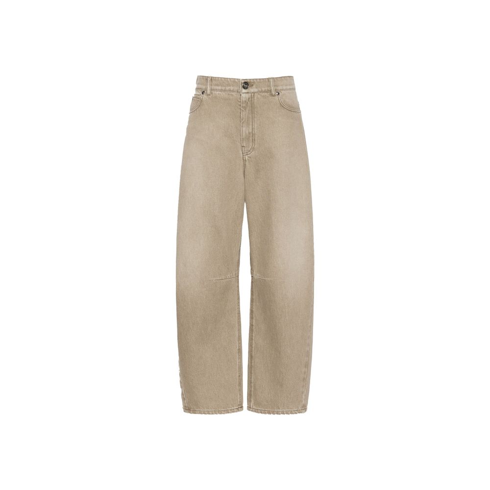 Beige Baumwoll Jeans im Relaxed Fit