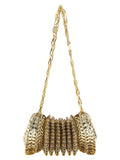 Schultertasche aus goldfarbenem Edelstahl
