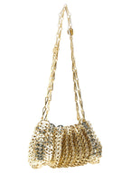 Schultertasche aus goldfarbenem Edelstahl