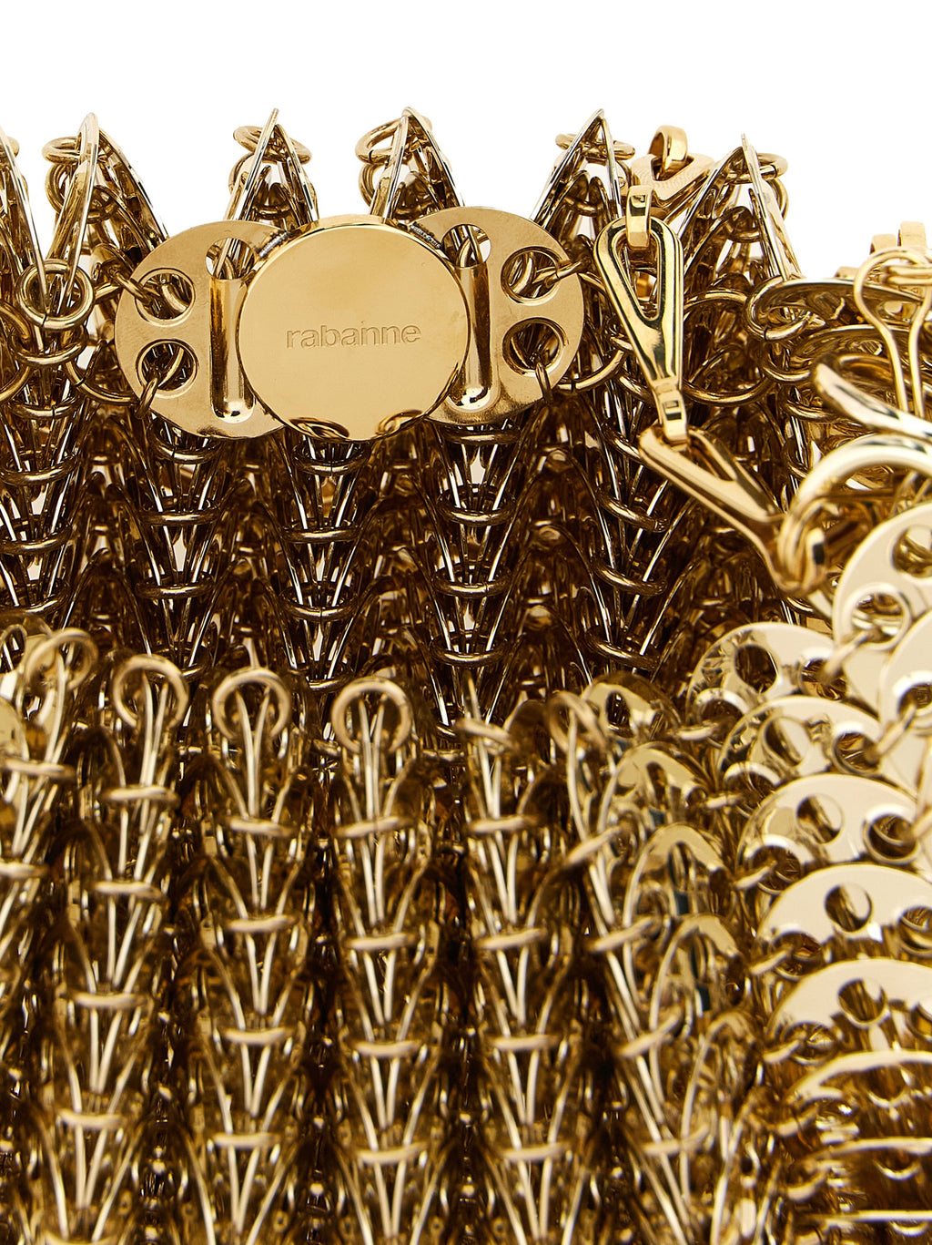 Schultertasche aus goldfarbenem Edelstahl