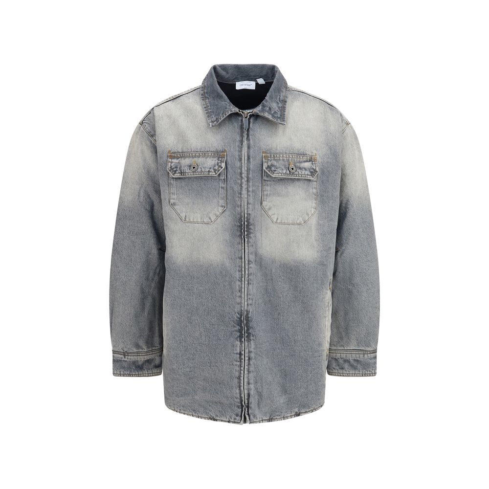 Graue Jeansjacke aus Baumwolle