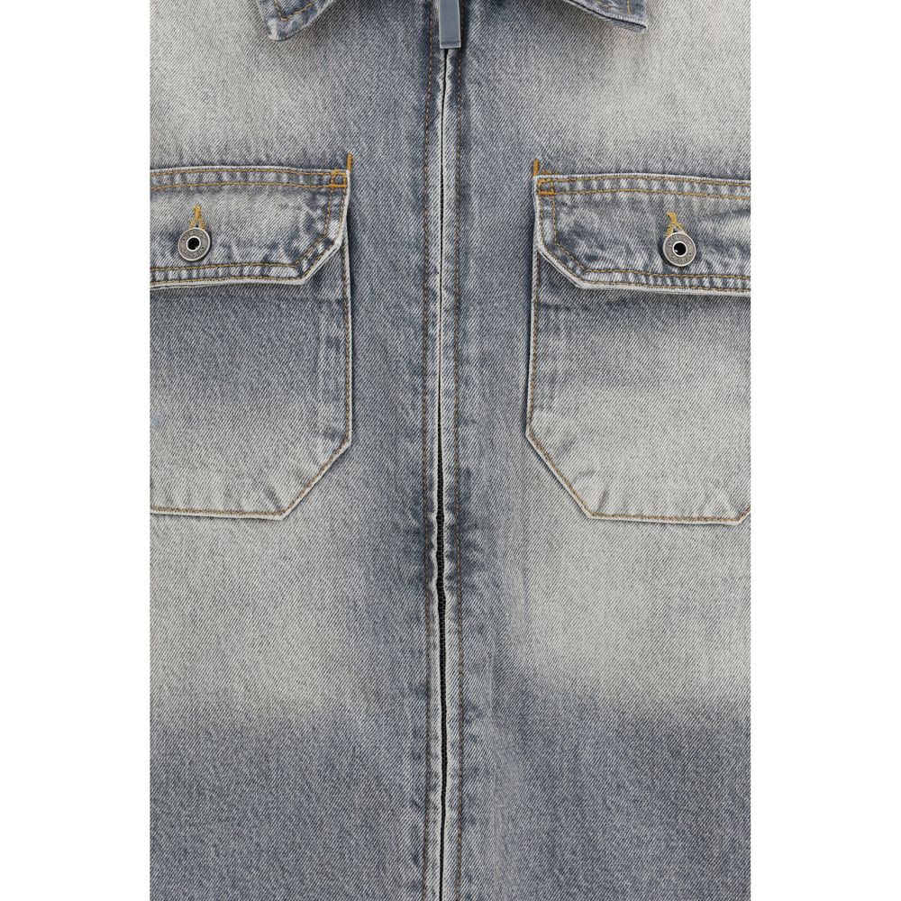 Graue Jeansjacke aus Baumwolle