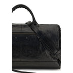 Schwarze Lammleder Schultertasche Ovis Aries