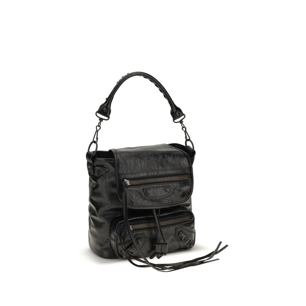 Rucksack aus Lammleder Ovis Aries in Schwarz