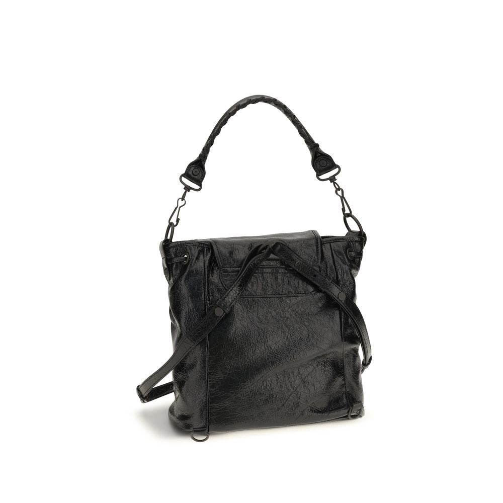 Rucksack aus Lammleder Ovis Aries in Schwarz