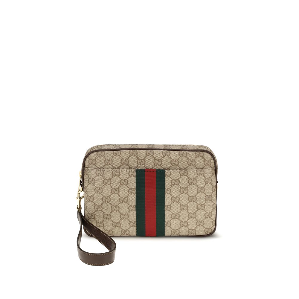 Beige Stoff-Schultertasche