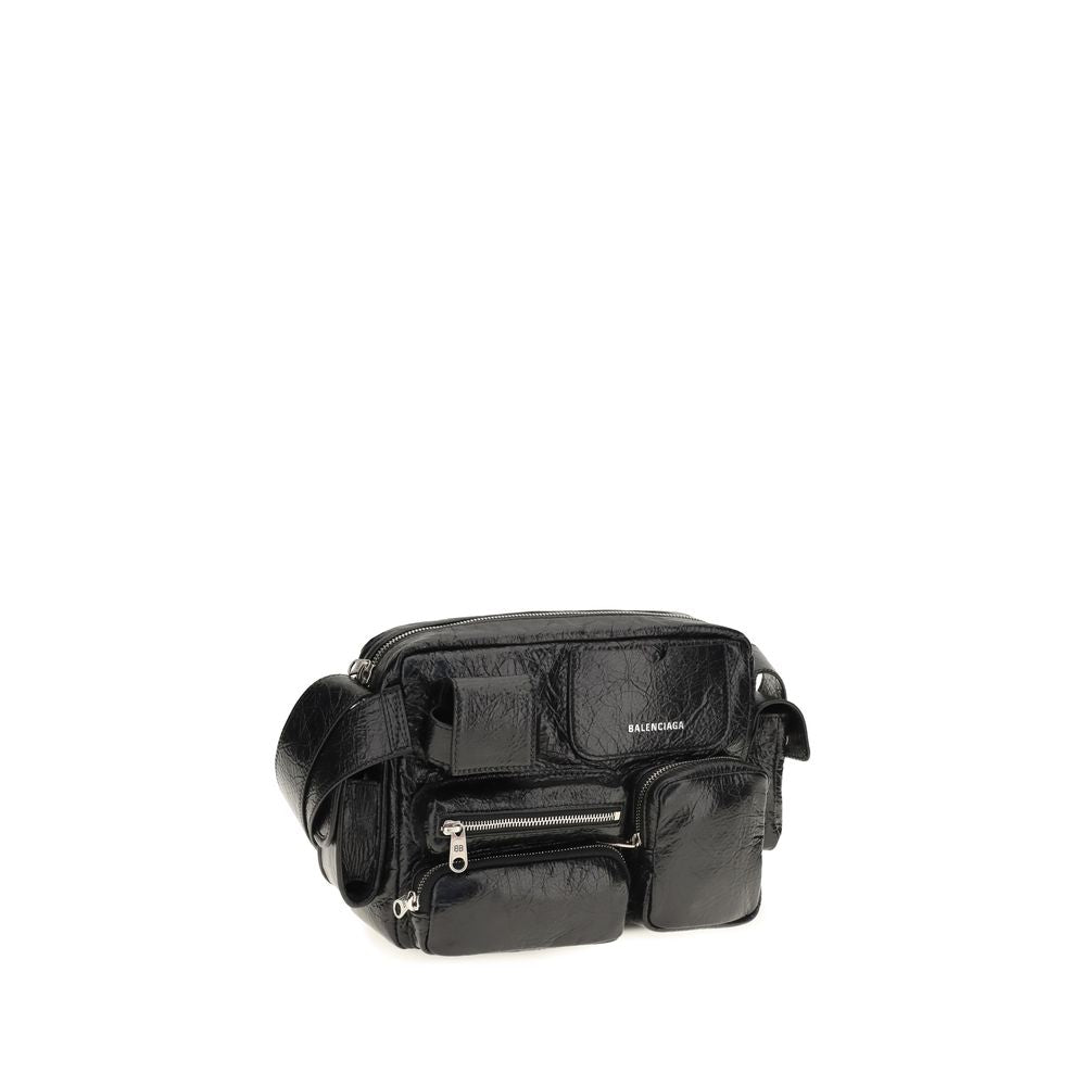 Schwarze Lammleder Schultertasche Ovis Aries