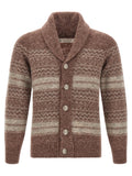 Strickjacke aus brauner Alpaka-Wolle