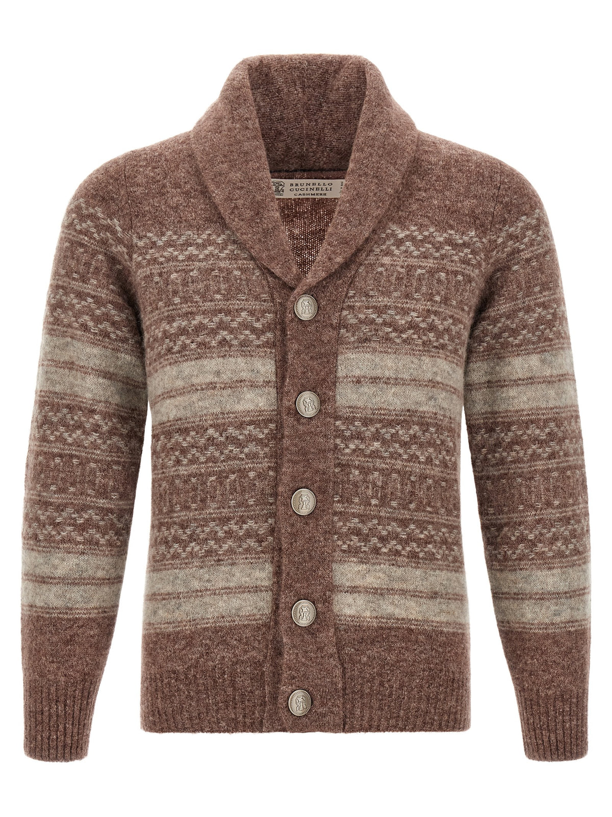 Strickjacke aus brauner Alpaka-Wolle