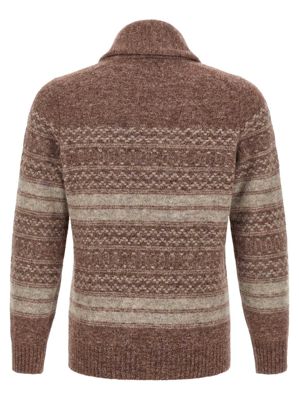Strickjacke aus brauner Alpaka-Wolle