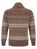 Strickjacke aus brauner Alpaka-Wolle
