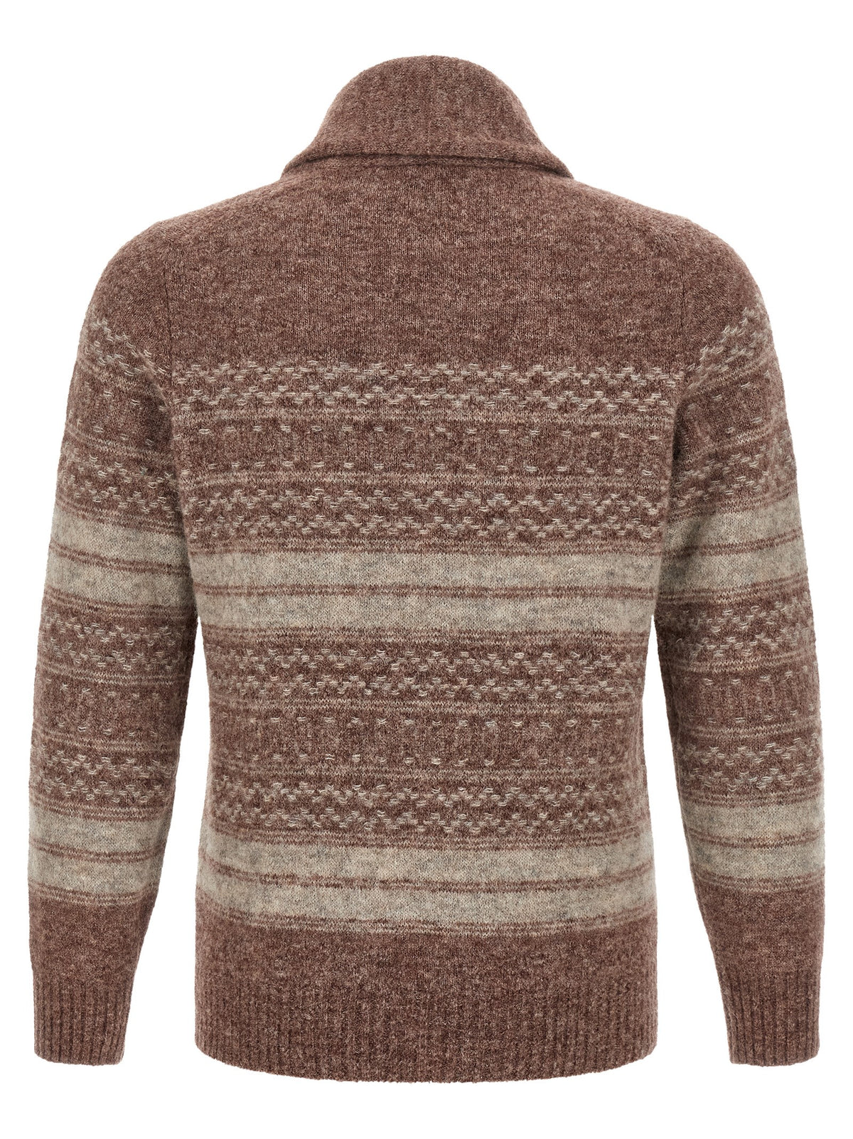 Strickjacke aus brauner Alpaka-Wolle