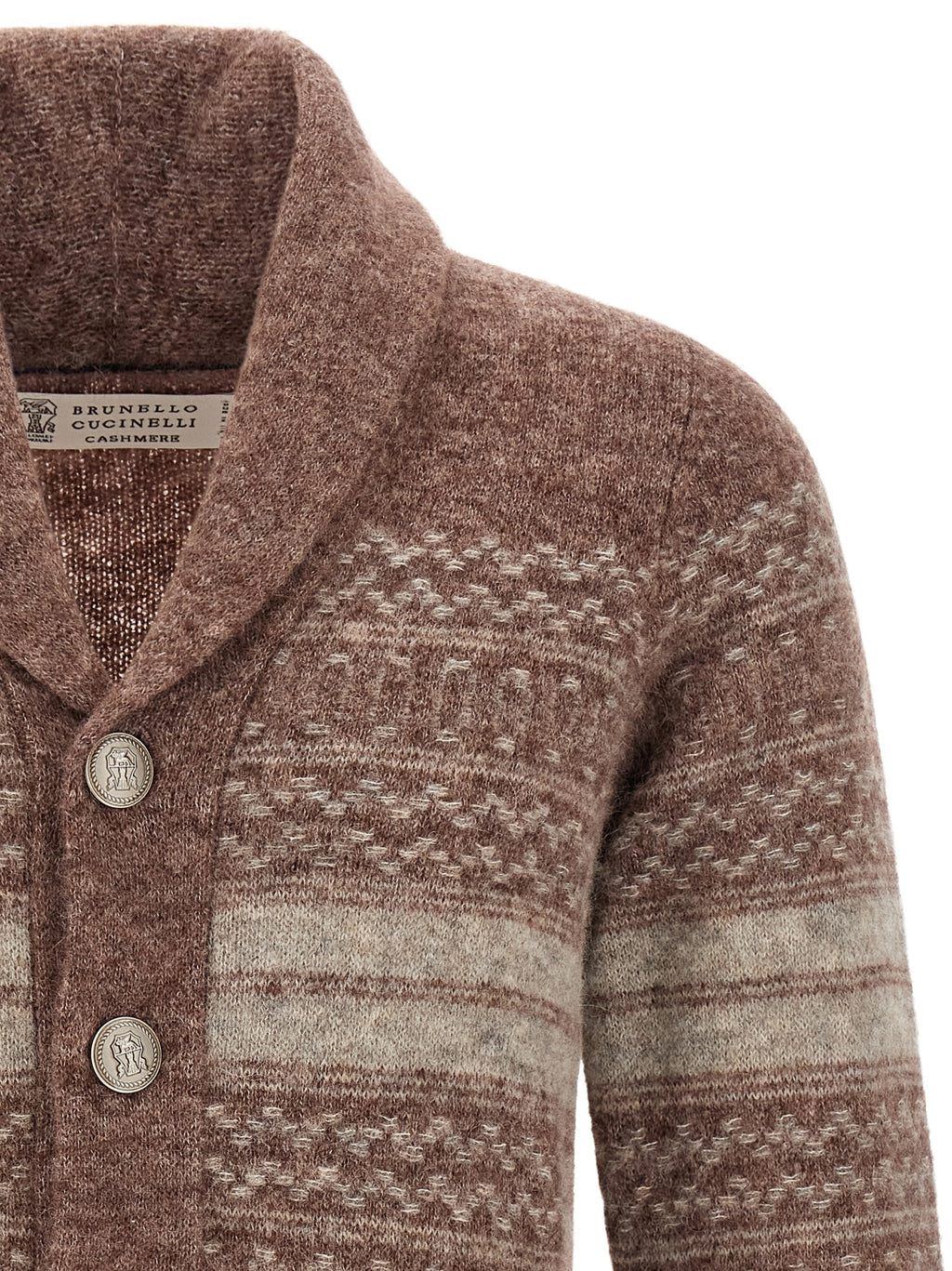 Strickjacke aus brauner Alpaka-Wolle