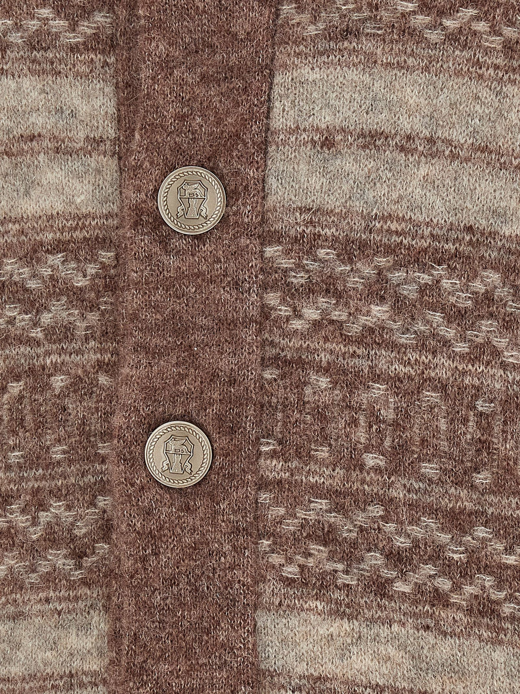 Strickjacke aus brauner Alpaka-Wolle