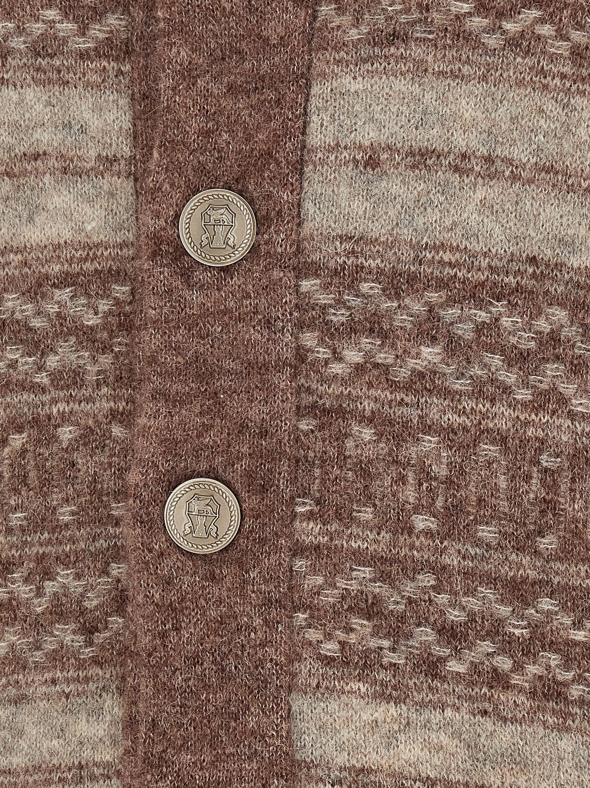 Strickjacke aus brauner Alpaka-Wolle