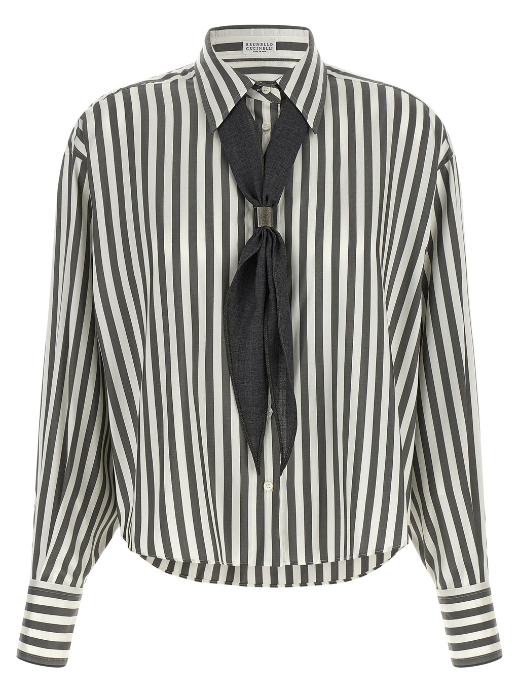 Zweifarbige Seidenbluse