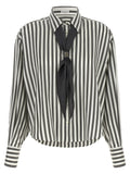 Zweifarbige Seidenbluse