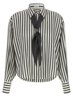 Zweifarbige Seidenbluse