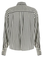 Zweifarbige Seidenbluse