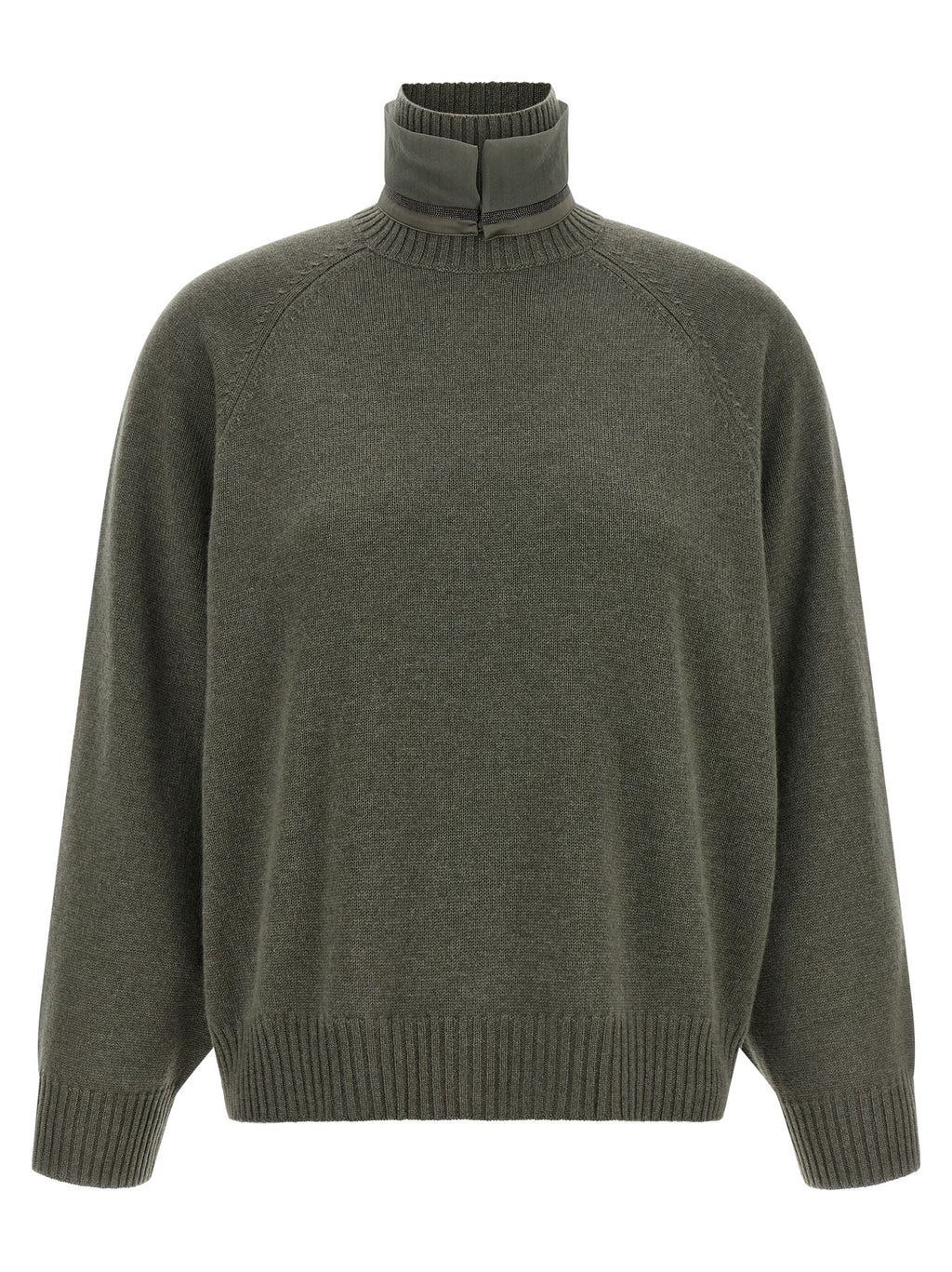 Zweifarbige Kaschmir-Strickjacke
