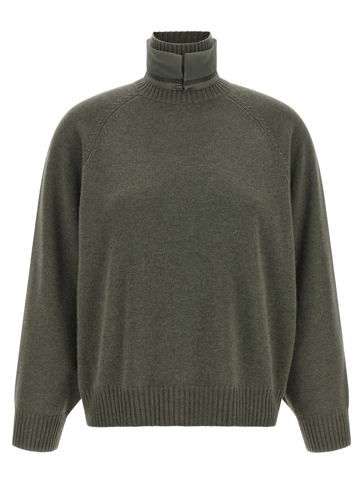 Zweifarbige Kaschmir-Strickjacke