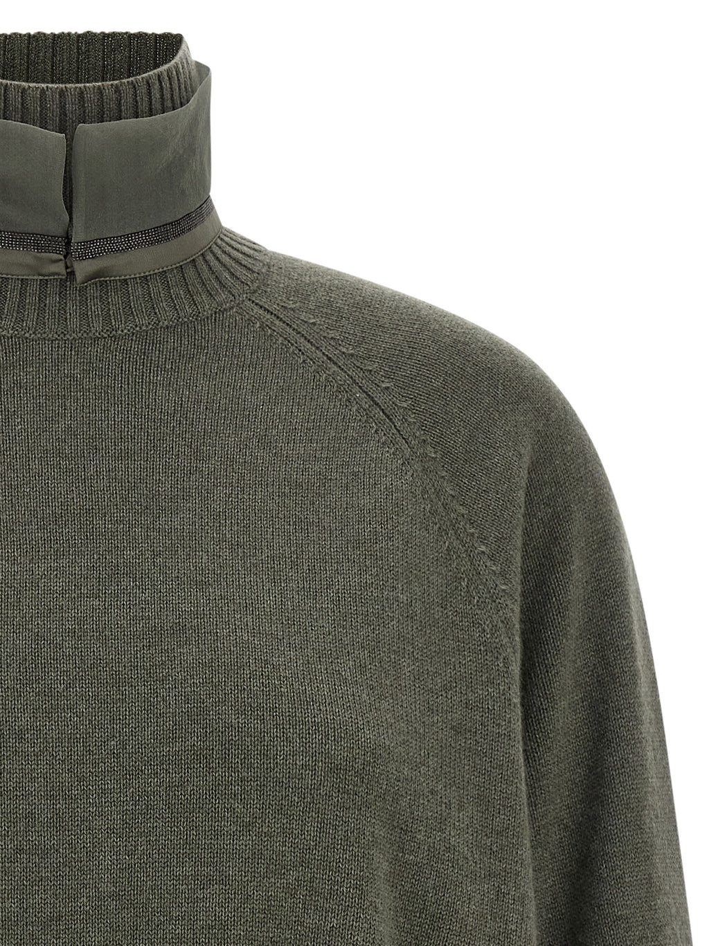 Zweifarbige Kaschmir-Strickjacke