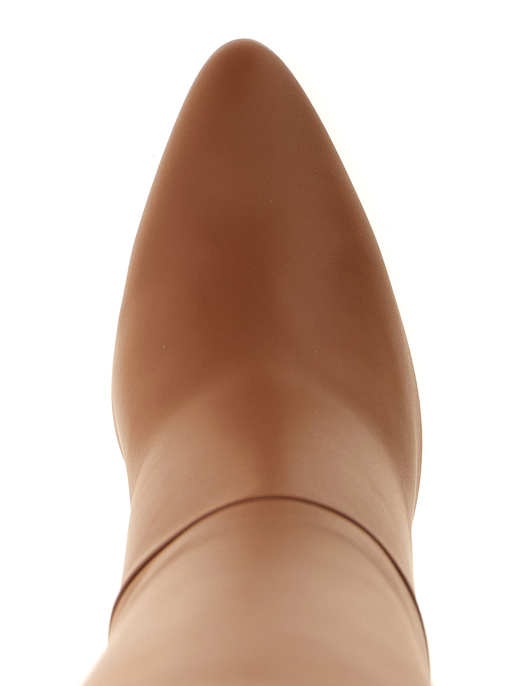Braun Kalbsleder Overknee-Stiefel