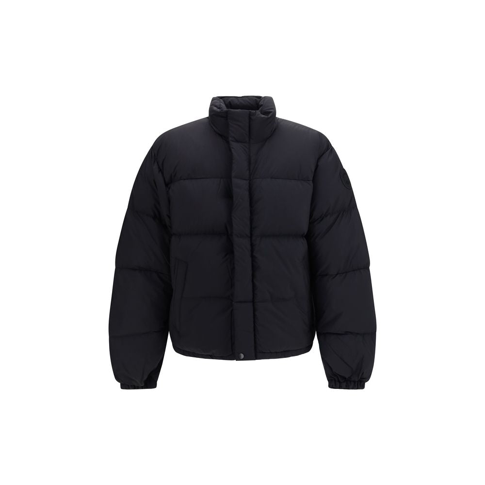 Schwarze Polyester-Jacke in voller Länge