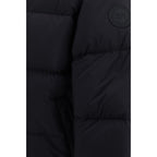Schwarze Polyester-Jacke in voller Länge