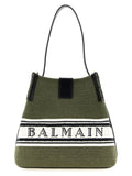Schultertasche aus zweifarbigem Stoff