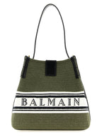 Schultertasche aus zweifarbigem Stoff