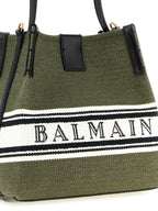 Schultertasche aus zweifarbigem Stoff