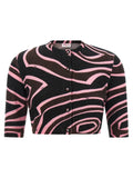 Mehrfarbige Wollstrickjacke