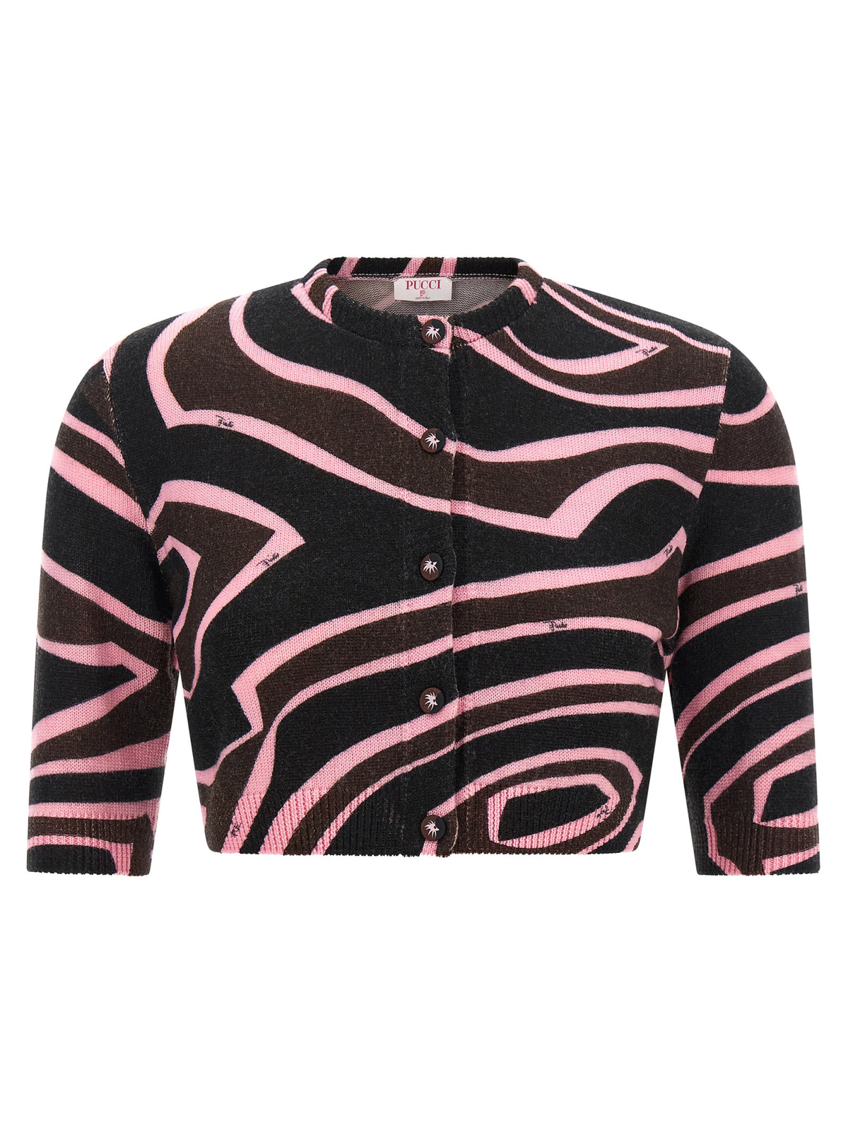 Mehrfarbige Wollstrickjacke