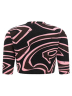 Mehrfarbige Wollstrickjacke