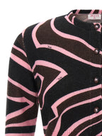 Mehrfarbige Wollstrickjacke